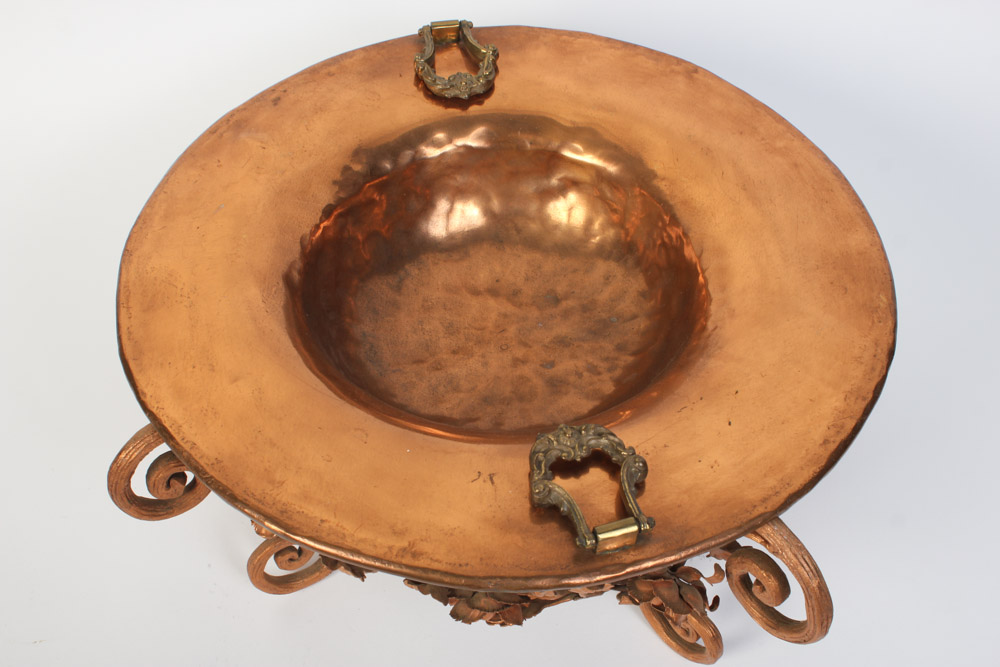Copper Bowl with Copper Tone Stand