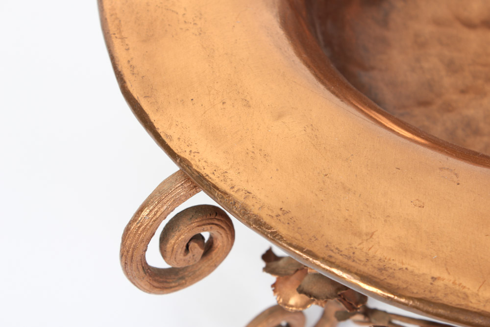 Copper Bowl with Copper Tone Stand