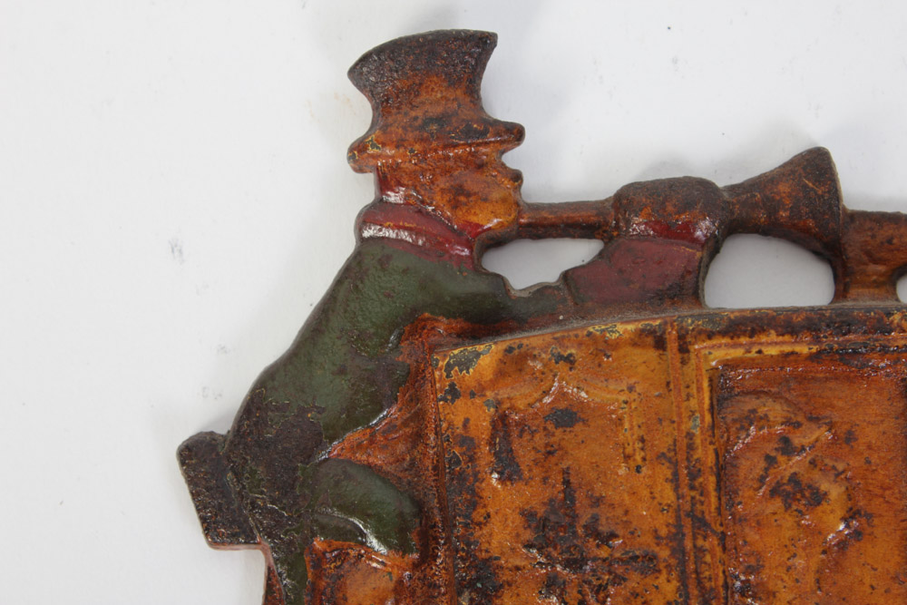 Pair of Cast Iron Book Ends in the Shape of Worchester, London Mail Coaches