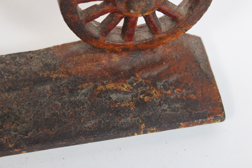 Pair of Cast Iron Book Ends in the Shape of Worchester, London Mail Coaches