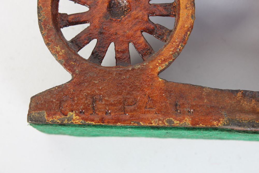 Pair of Cast Iron Book Ends in the Shape of Worchester, London Mail Coaches