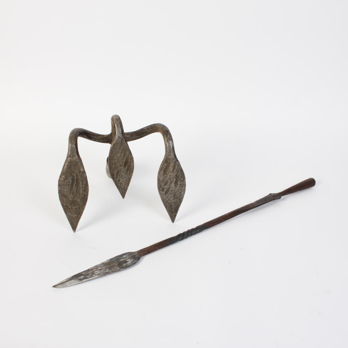 Antique Iron Rake and Spear