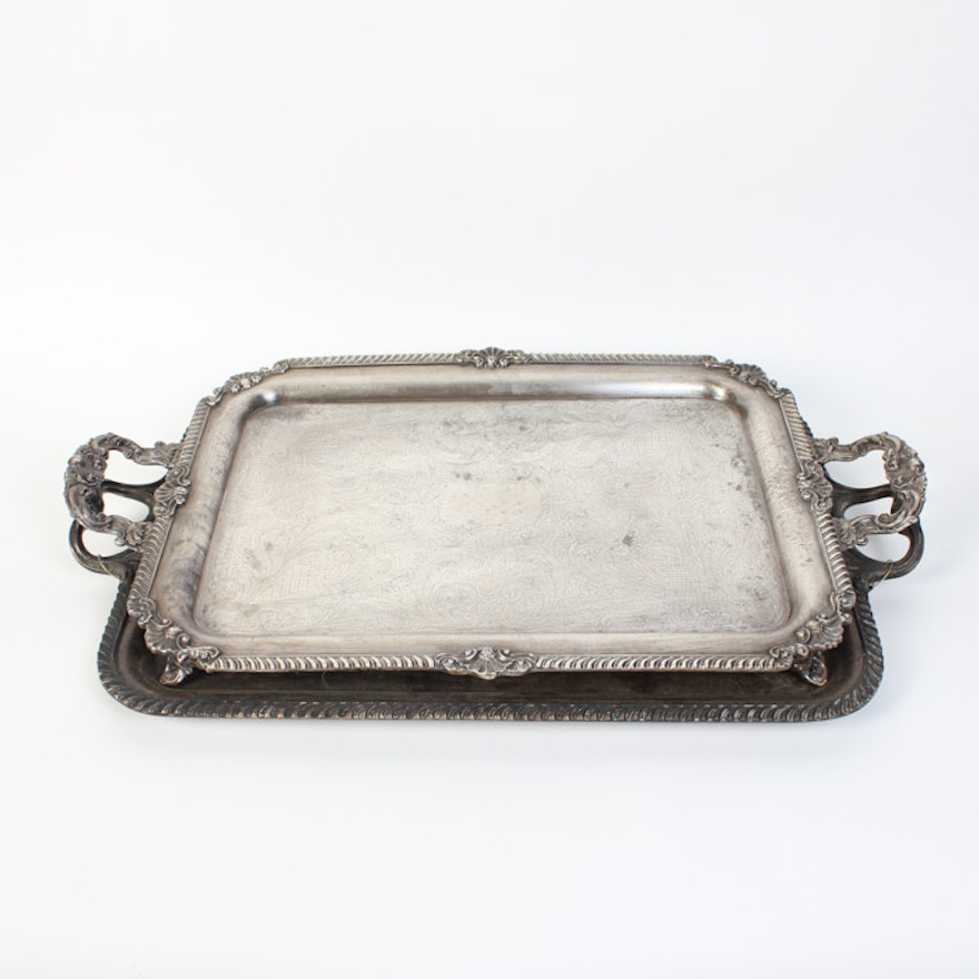 Pairing of Vintage Silver Plate Serving Trays