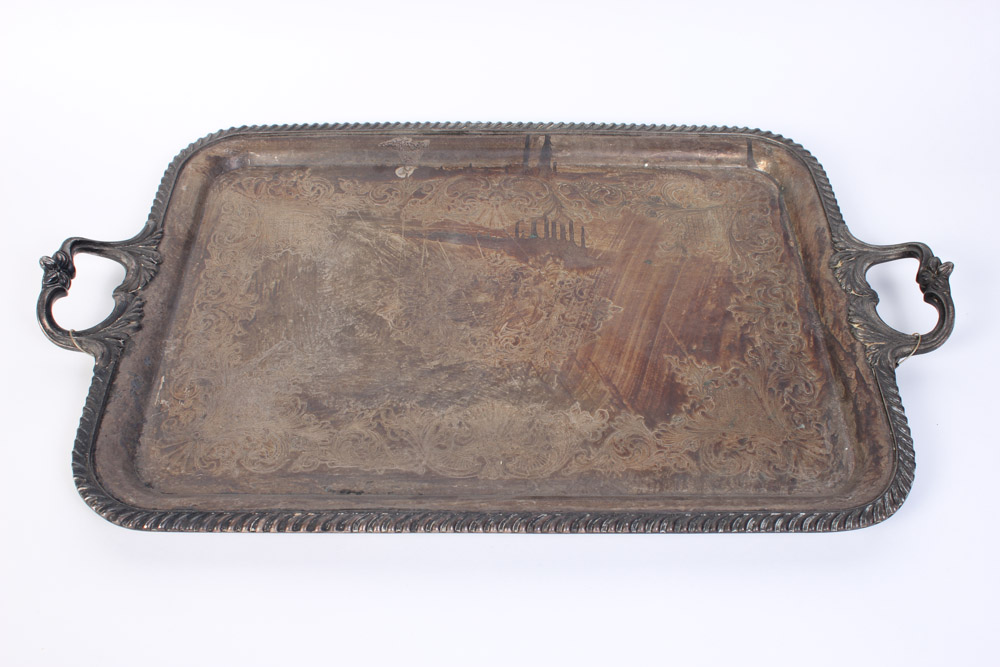 Pairing of Vintage Silver Plate Serving Trays