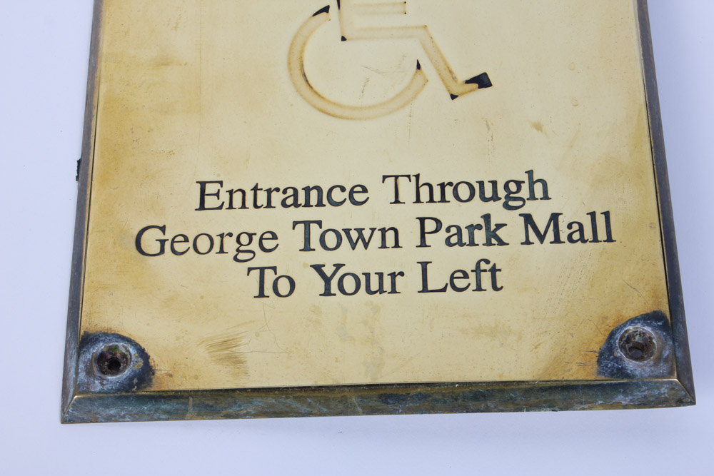 Solid Brass Clyde's Handicap Sign