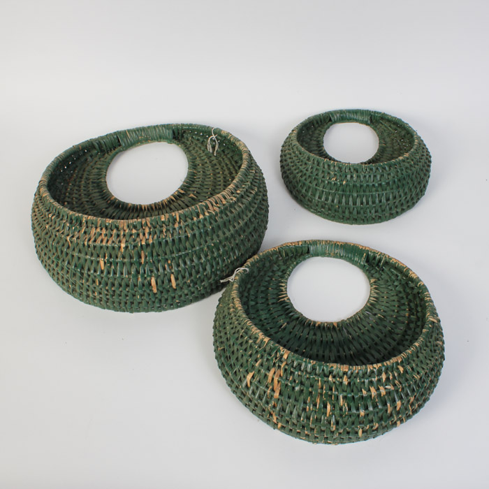 Three Vintage Wicker Wall Baskets