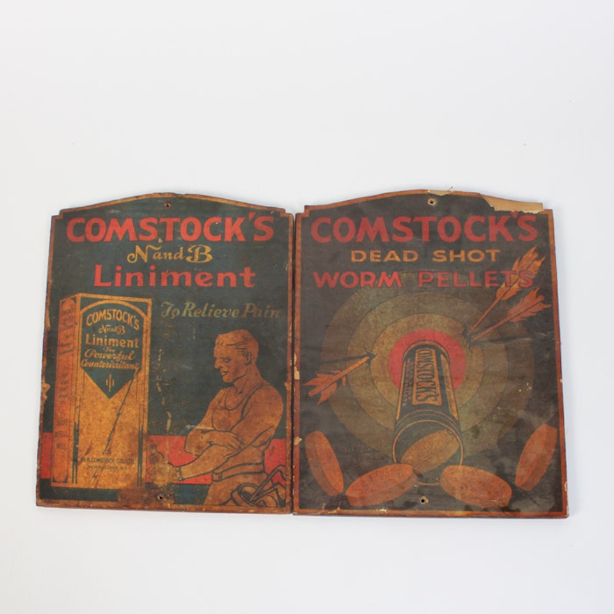 Pair of Original Comstock's Medicine Ads