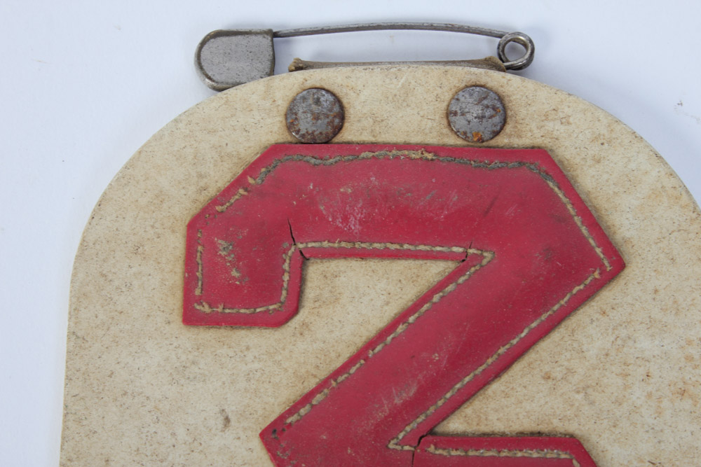 Pair of Vintage Leather Fire Patches