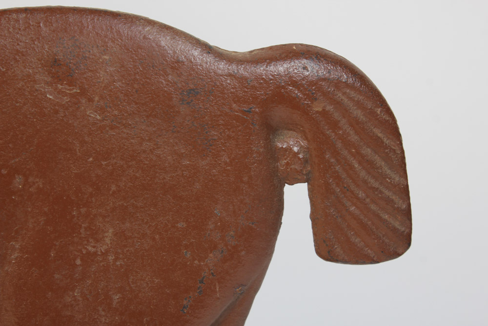 Painted Cast Iron Horse on Wooden Base