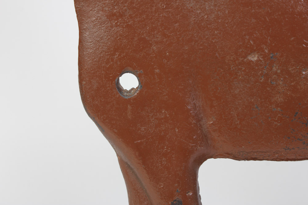 Painted Cast Iron Horse on Wooden Base