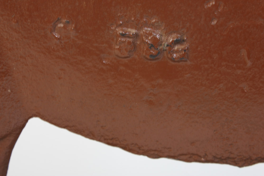 Painted Cast Iron Horse on Wooden Base