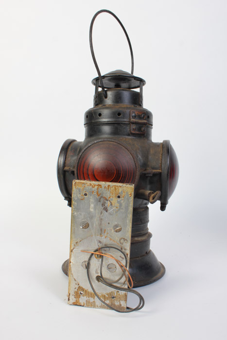 Pair of Vintage Railroad Lantern Light Fixtures