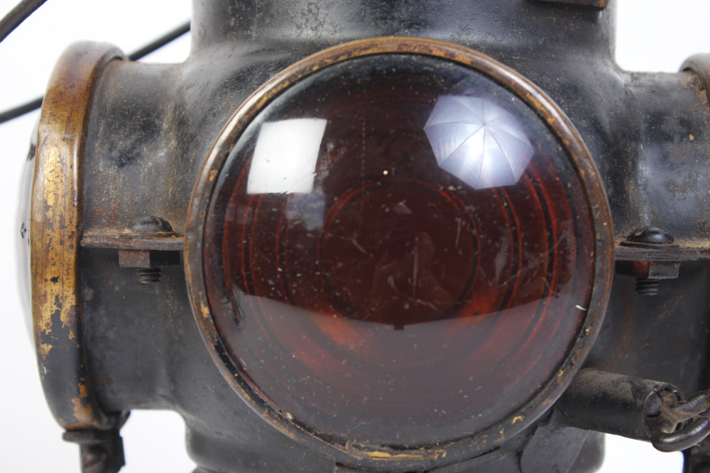 Pair of Vintage Railroad Lantern Light Fixtures