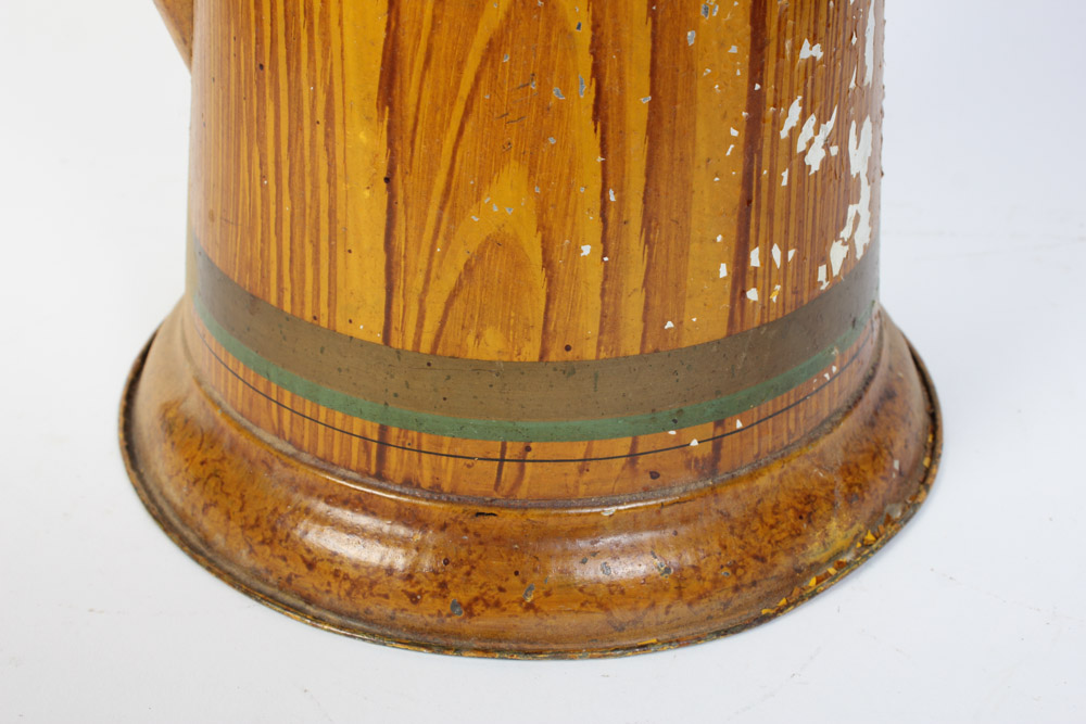 Tin Watering Can with Faux Wood Finish