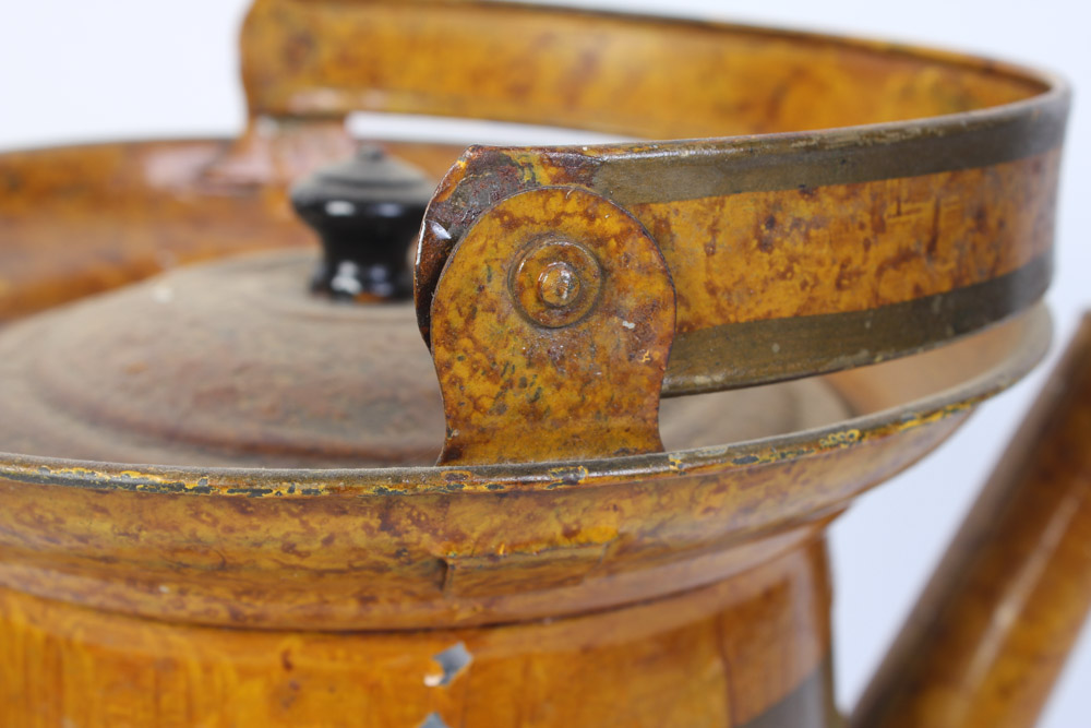 Tin Watering Can with Faux Wood Finish