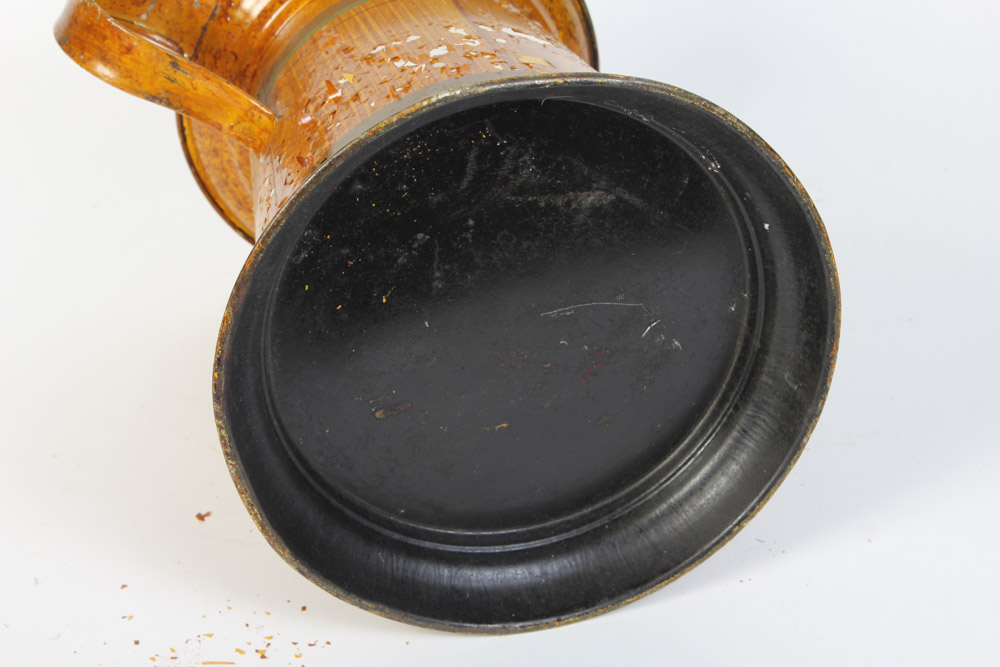 Tin Watering Can with Faux Wood Finish