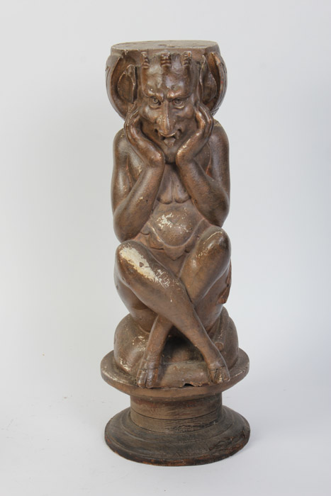 Plaster Satyr Architectural Element and Column Base