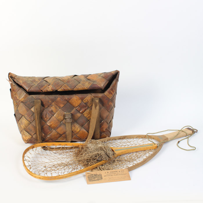 Vintage Fishing Nets and Fish Satchel