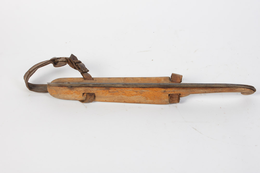 Two Pairs of Antique Wooden Ice Skates
