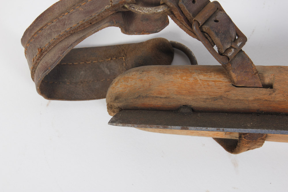 Two Pairs of Antique Wooden Ice Skates