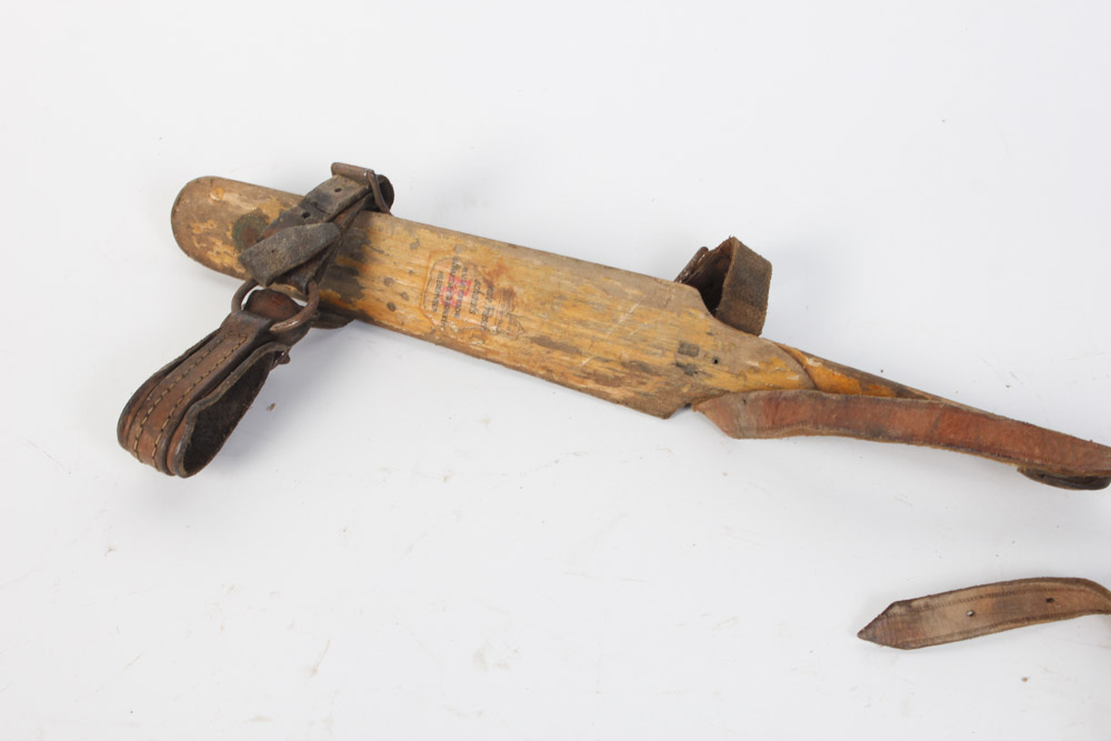 Two Pairs of Antique Wooden Ice Skates