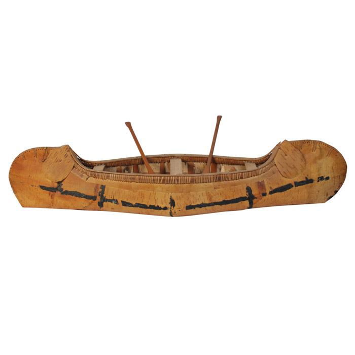 Vintage Shell Station Store Toy Canoe with Two Paddles
