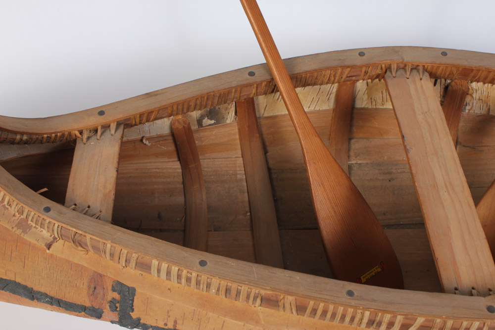 Vintage Shell Station Store Toy Canoe with Two Paddles