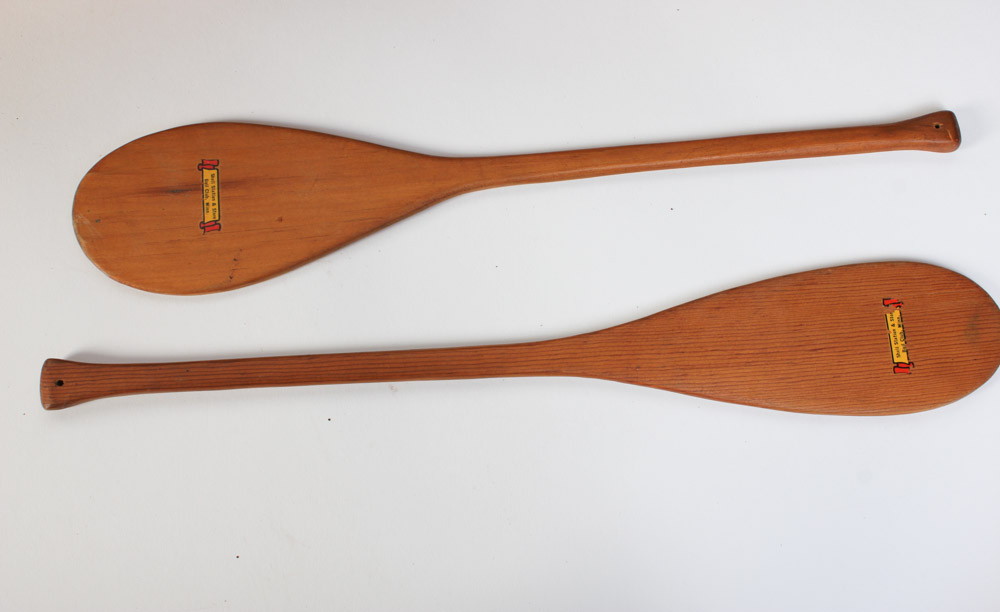 Vintage Shell Station Store Toy Canoe with Two Paddles