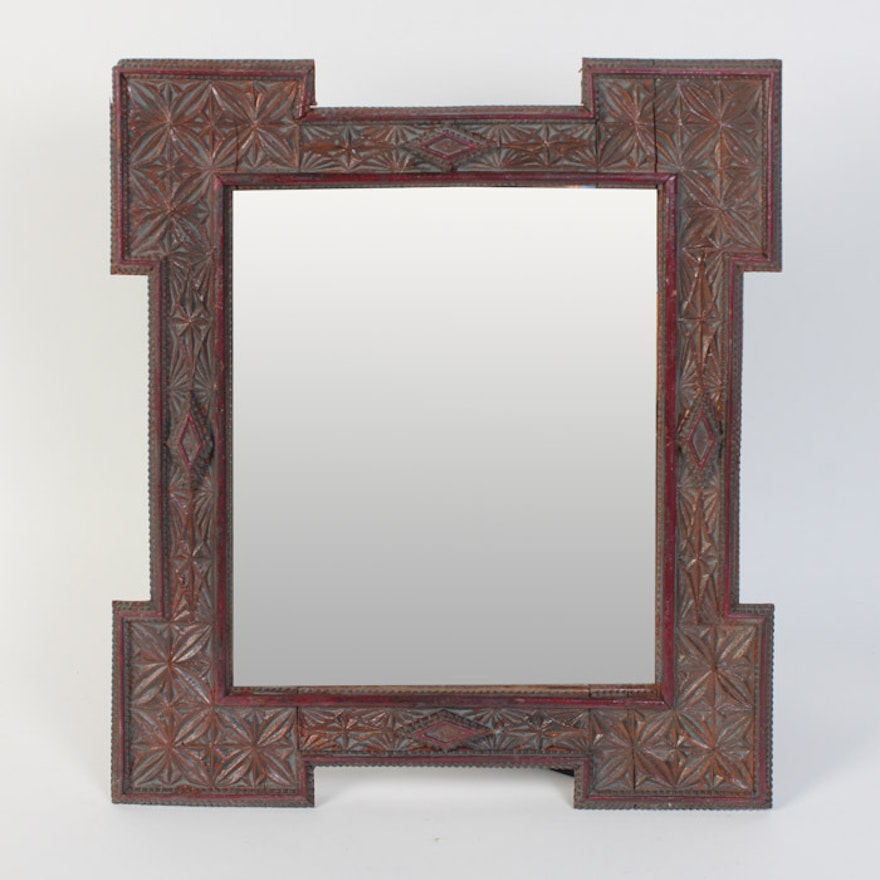 Arts and Crafts Style Wood Framed Mirror