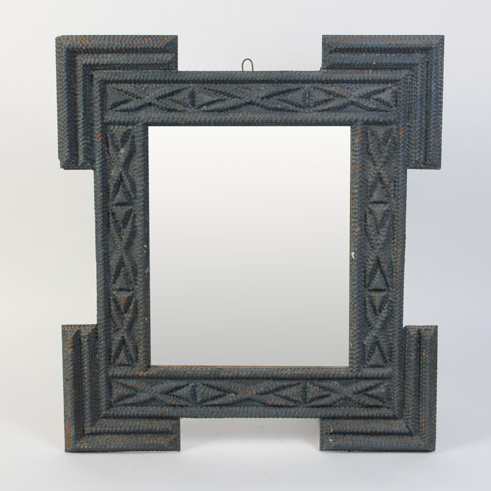 Wall Mirror with Handmade Arts and Crafts Style Wooden Frame