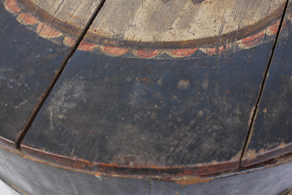 Antique Handpainted Lidded Bucket