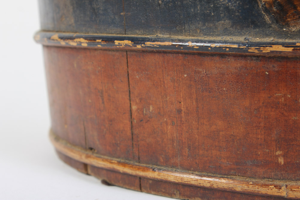 Antique Handpainted Lidded Bucket