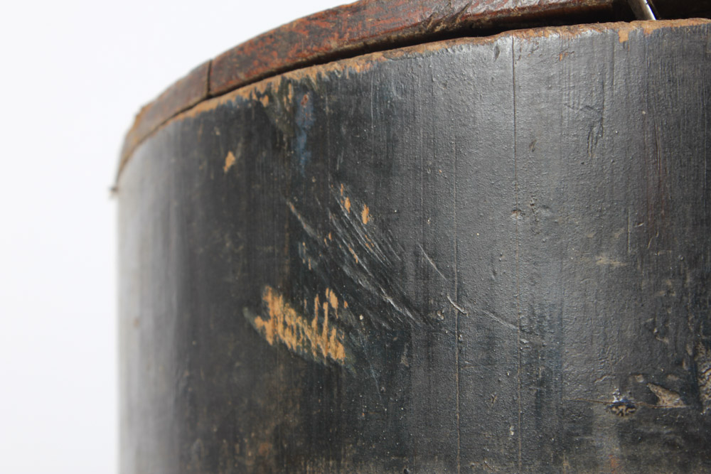 Antique Handpainted Lidded Bucket