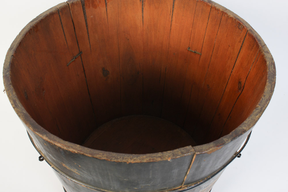 Antique Handpainted Lidded Bucket