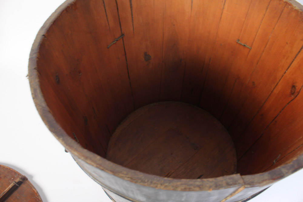 Antique Handpainted Lidded Bucket