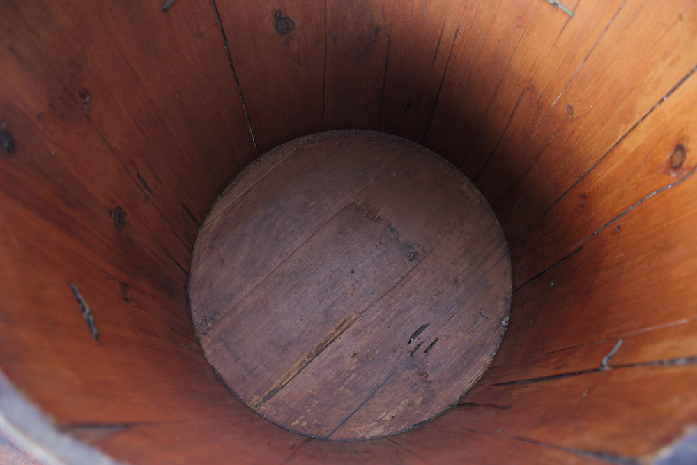 Antique Handpainted Lidded Bucket