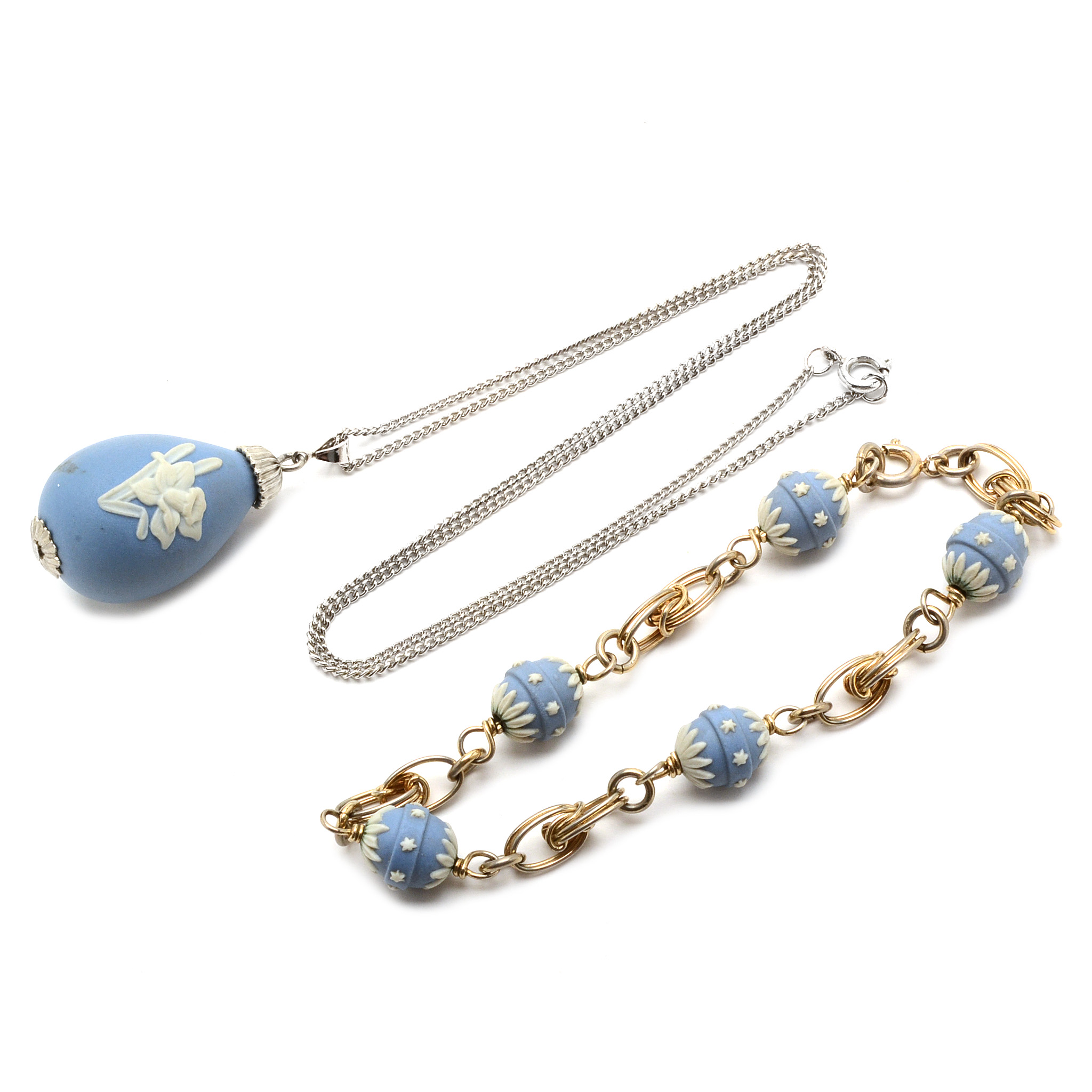 Assortment of Vintage Wedgwood Style Costume Jewelry