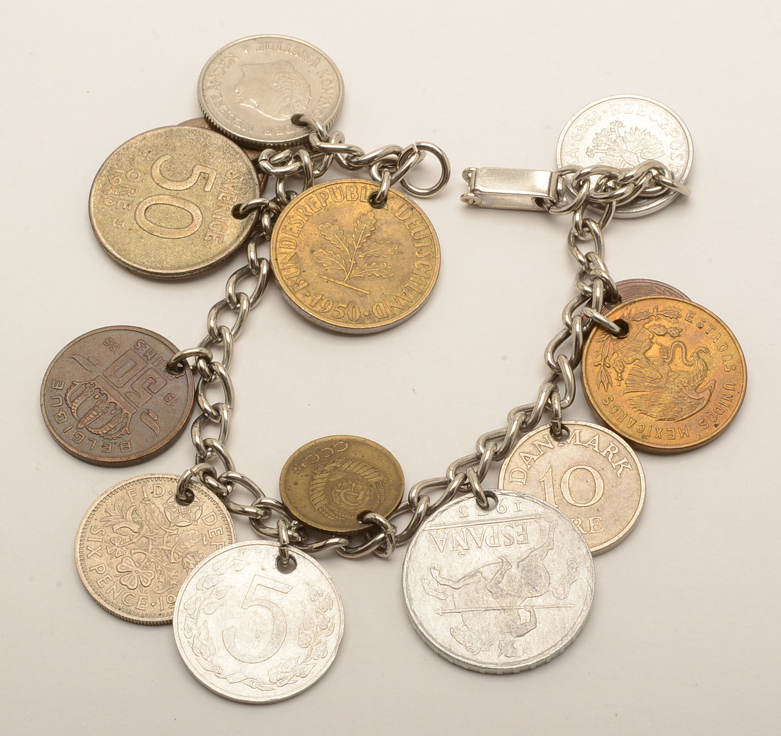 Vintage Silver-Tone Costume Necklace and Bracelet