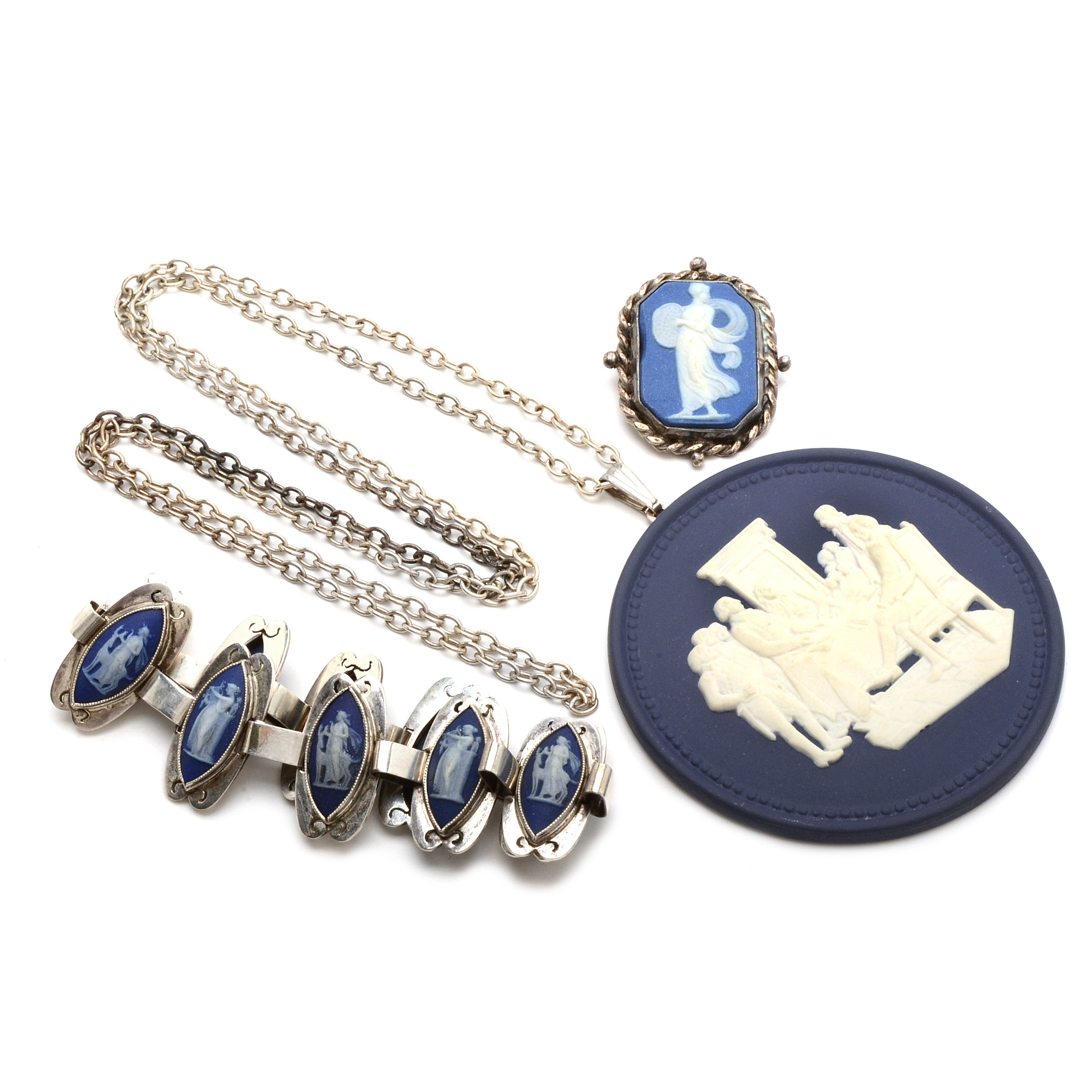 Group of Vintage Wedgwood Jasperware Jewelry