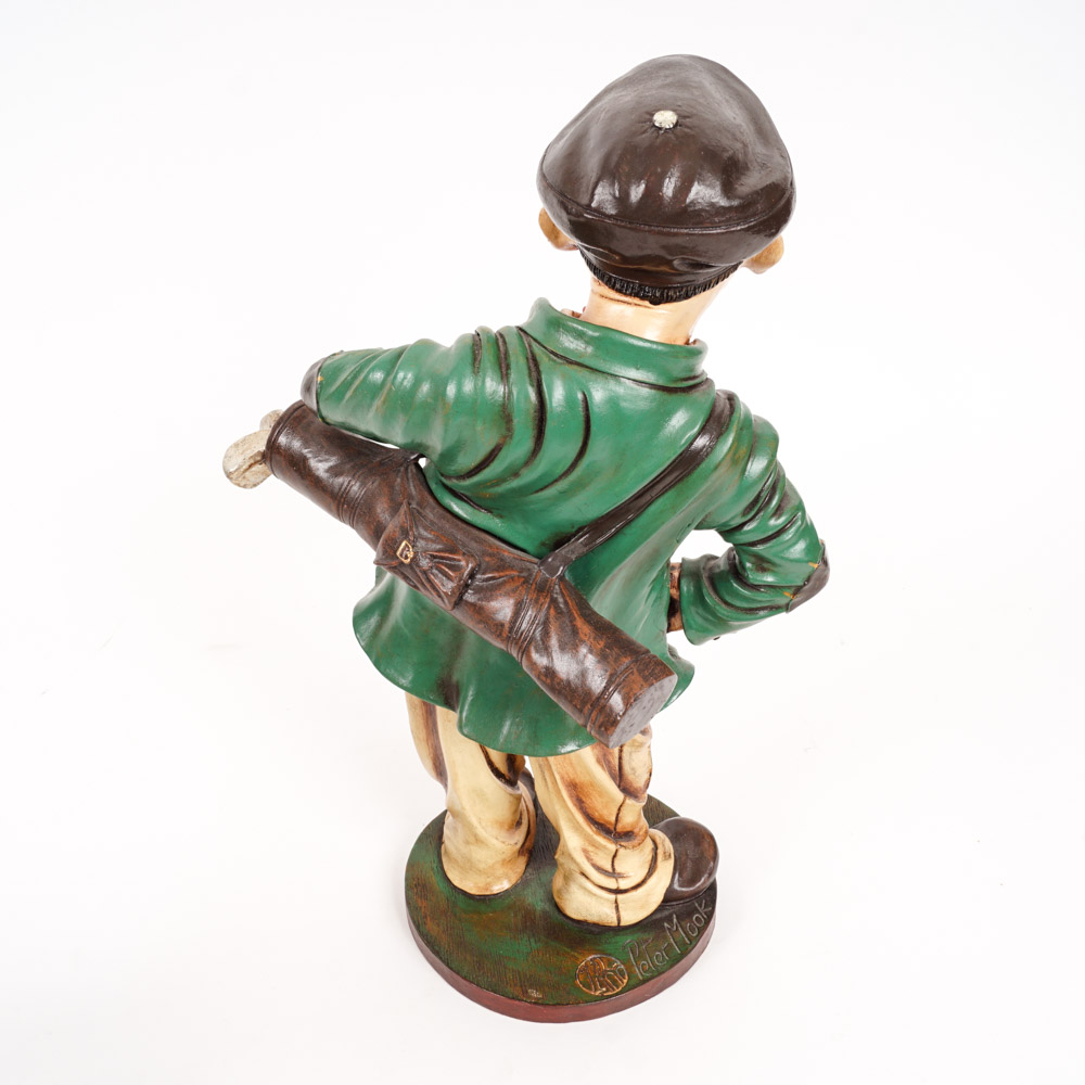 Peter Mook Painted Wooden Statues of Athletes