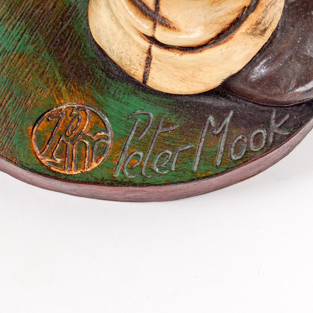 Peter Mook Painted Wooden Statues of Athletes