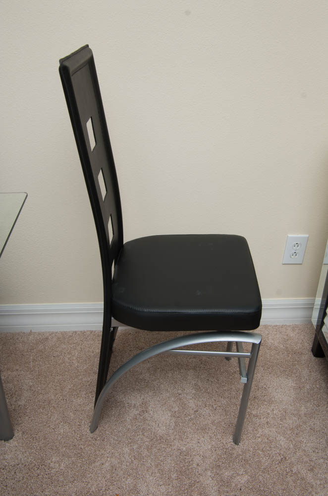 Modern Glass Top Dining Table and Chairs