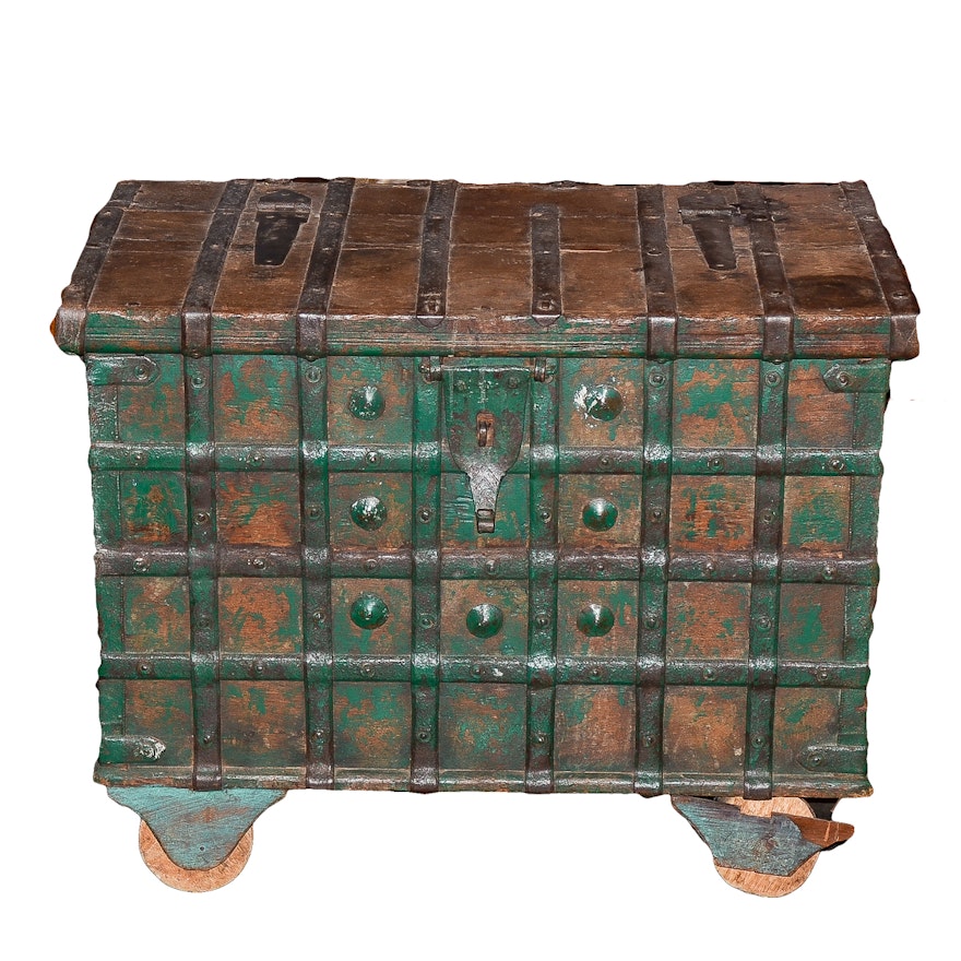 Vintage Asian Style Rolling Strongbox