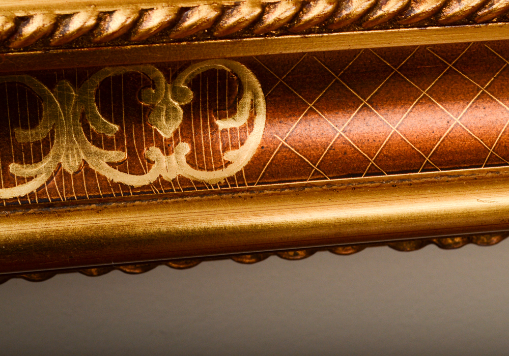 Ornate Rectangular Gold Tone Wall Mirror