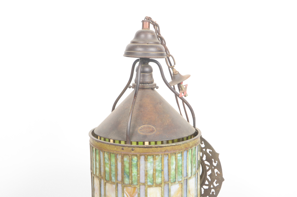 I.P Frink Stained Glass Ceiling Light