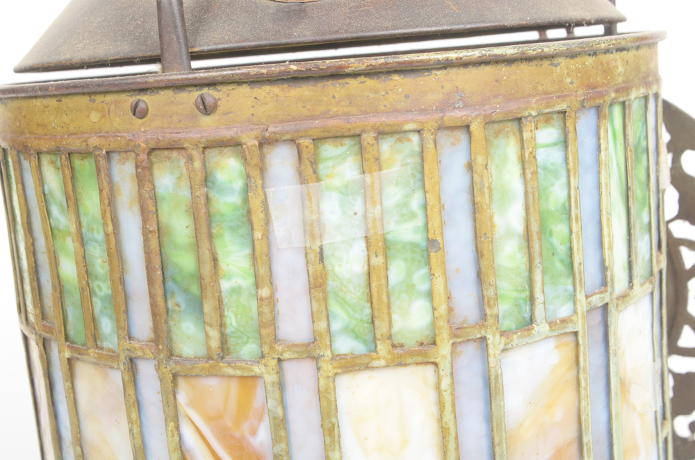 I.P Frink Stained Glass Ceiling Light