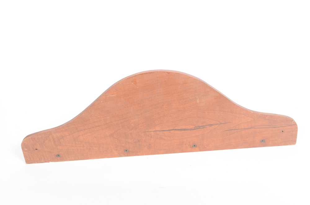 Wooden Pool Cue Rack with Image of Canoe