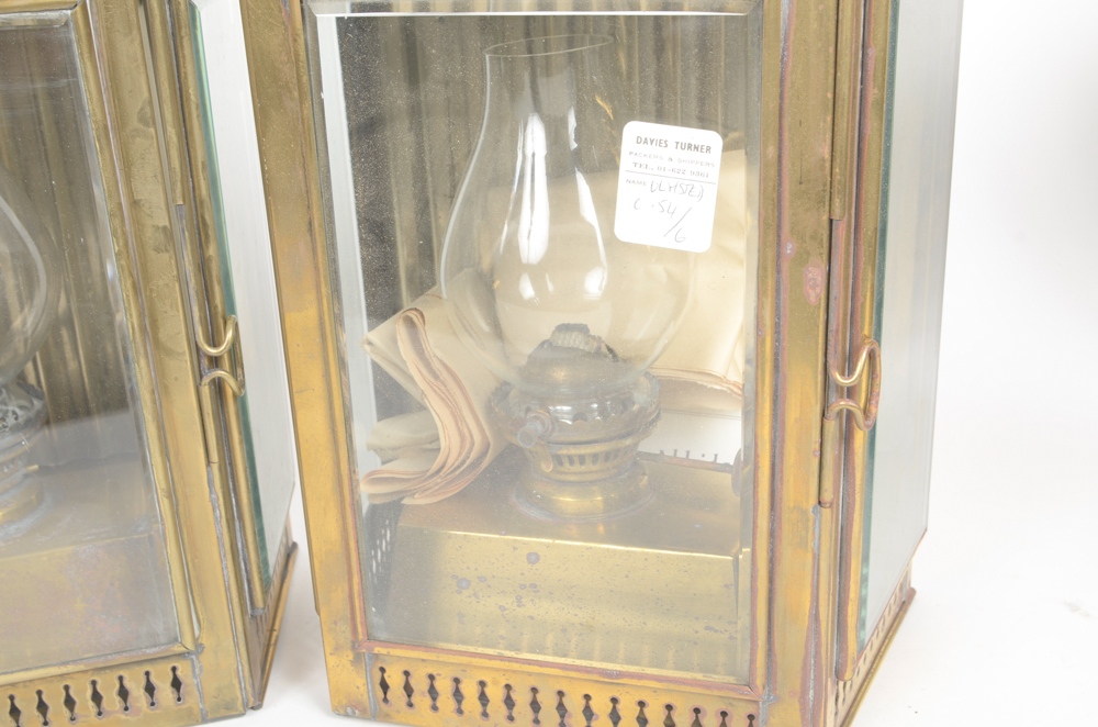 Set of Two Antique Davey & Co. Kerosene Lanterns