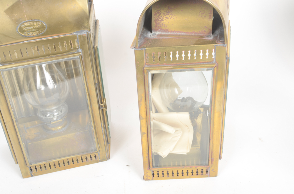 Set of Two Antique Davey & Co. Kerosene Lanterns