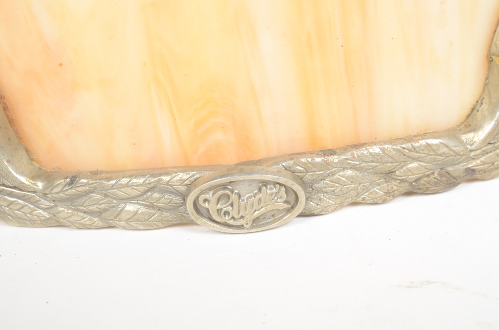 Stained Glass Light Fixture with Clyde's Logo